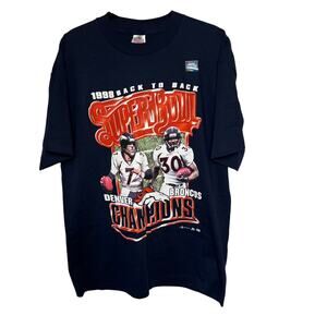 Denver Broncos 1998 Superbowl Back to Back‎ Tshirt Men's Size XL